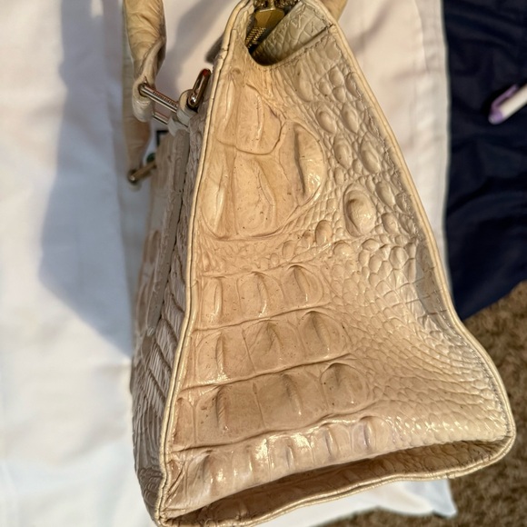 Brahmin Cream Satchel with Woven Leather Design - Picture 10 of 11